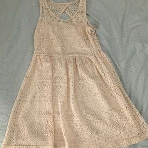 intu cream lace zip up dress